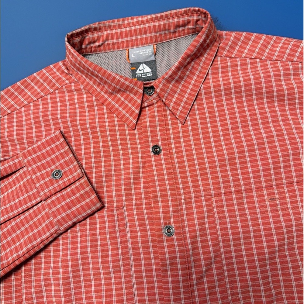 Nike ACG Men Long‎ Sleeve Vented Fishing Hiking Outdoors Button Up Shirt Size L